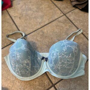 Victoria’s Secret Body by Victoria Lace Demi Bra 40D Blue Aqua Teal Lined Under
